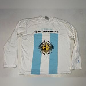 Mistral Argentine Graphic T-shirt Women Large White Long Sleeve